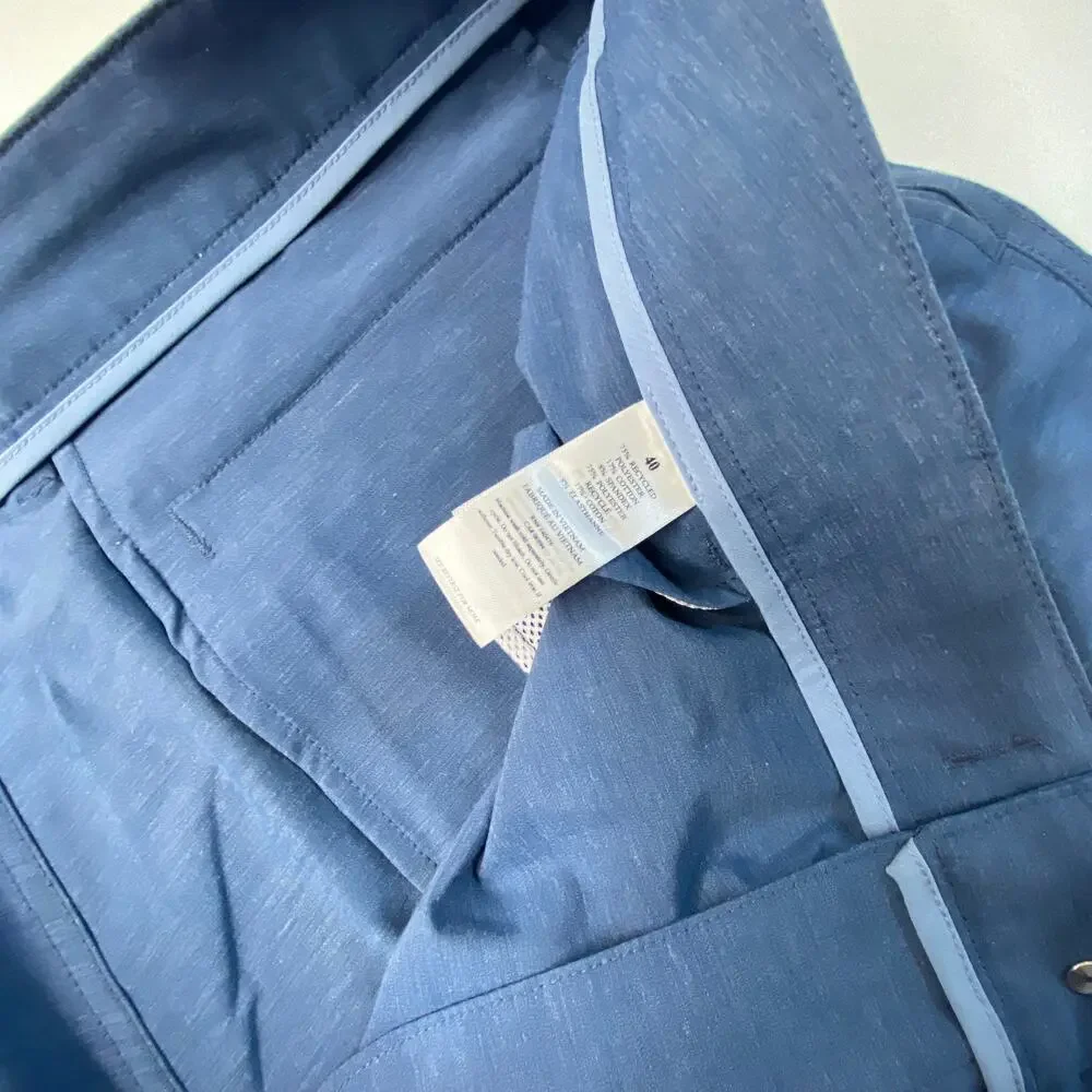 Faherty All Day Chino Shorts Men's Blue Size 40 Blue‎ Lightweight Belt Loops